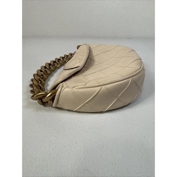 Tory Burch Fleming Mini Crescent Bag – As Is (Paint Chip & Scratched Chains) - Picture 10 of 15